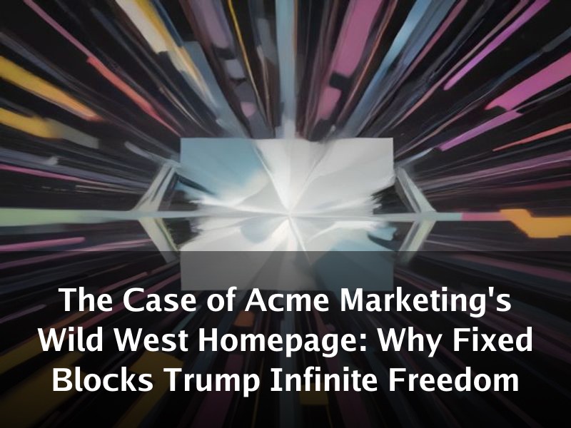 The Case of Acme Marketing's Wild West Homepage: Why Fixed Blocks Trump Infinite Freedom