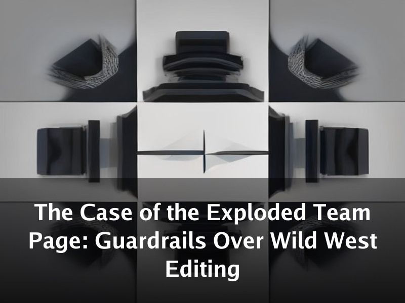 The Case of the Exploded Team Page: Guardrails Over Wild West Editing