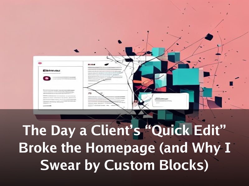 The Day a Client’s “Quick Edit” Broke the Homepage (and Why I Swear by Custom Blocks)