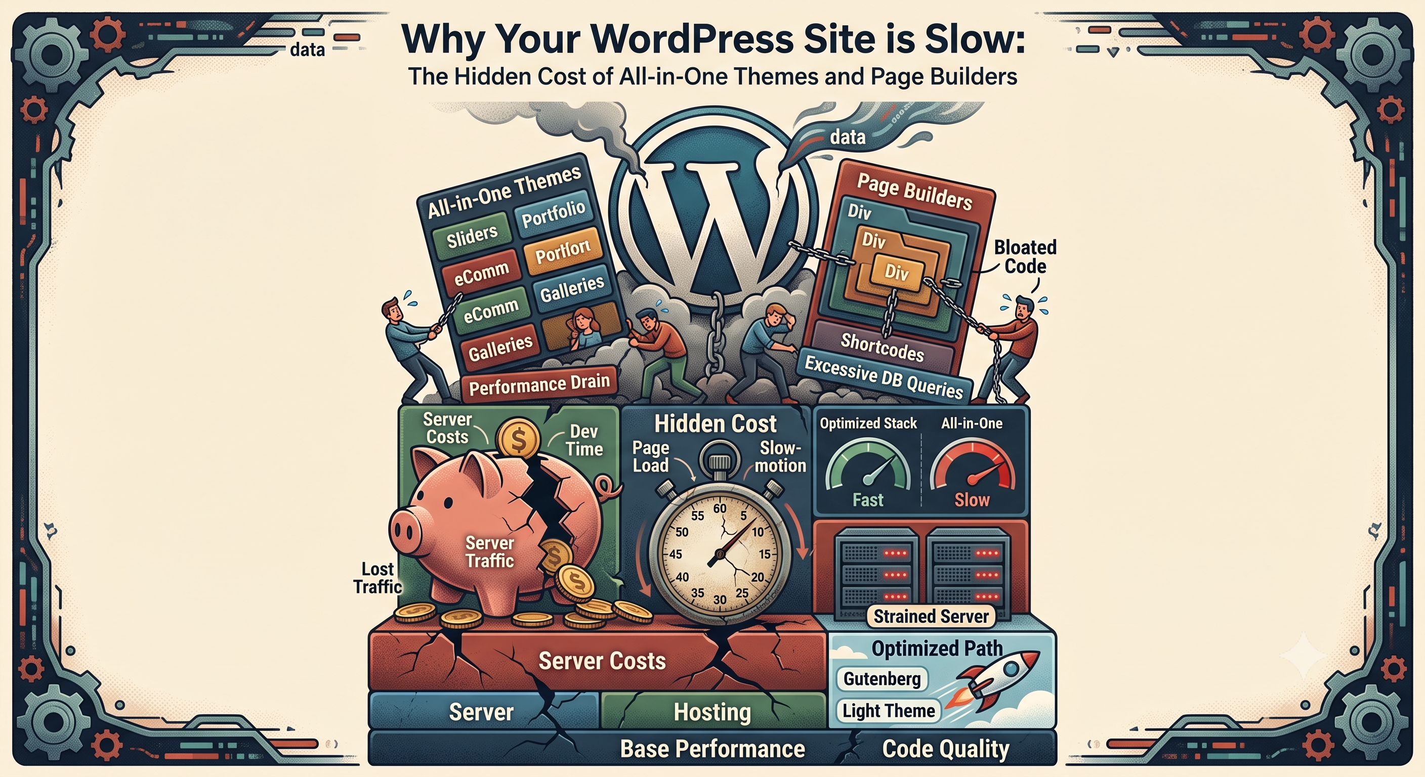 Why Your WordPress Site is Slow: The Hidden Cost of All-in-One Themes and Page Builders
