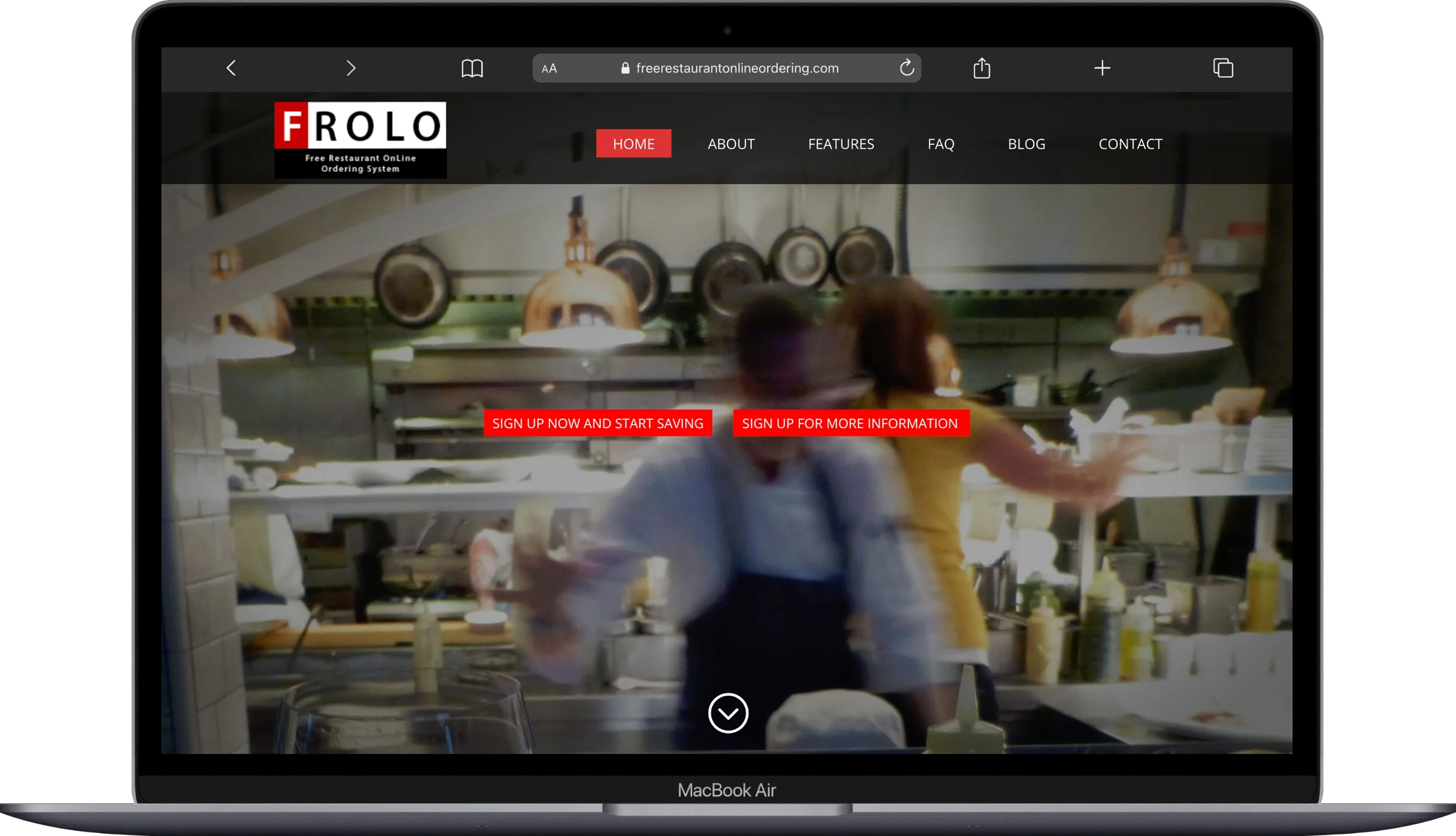 Free Restaurant Online Ordering Macbook Mockup