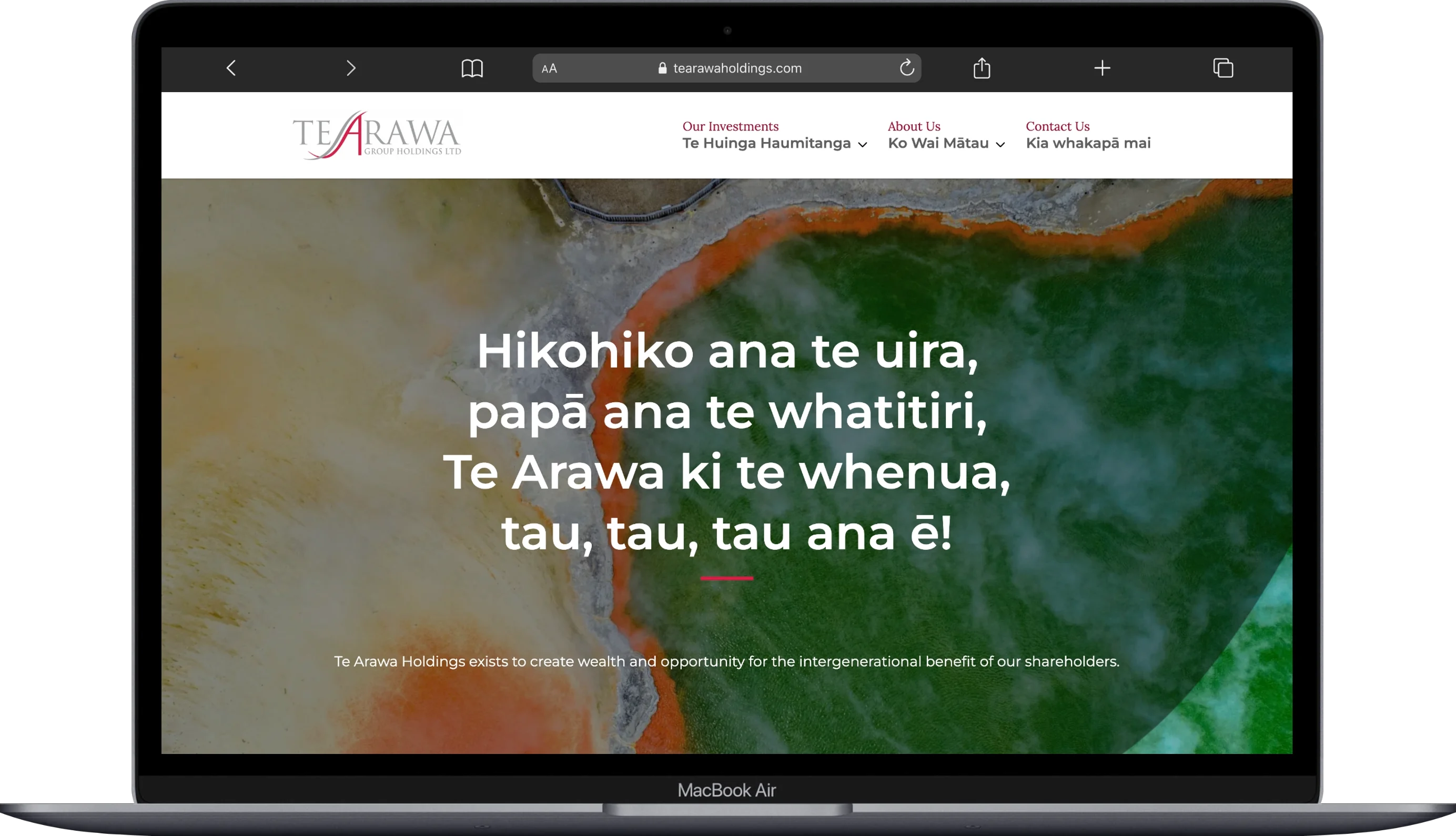 Te Arawa Holdings Macbook Mockup