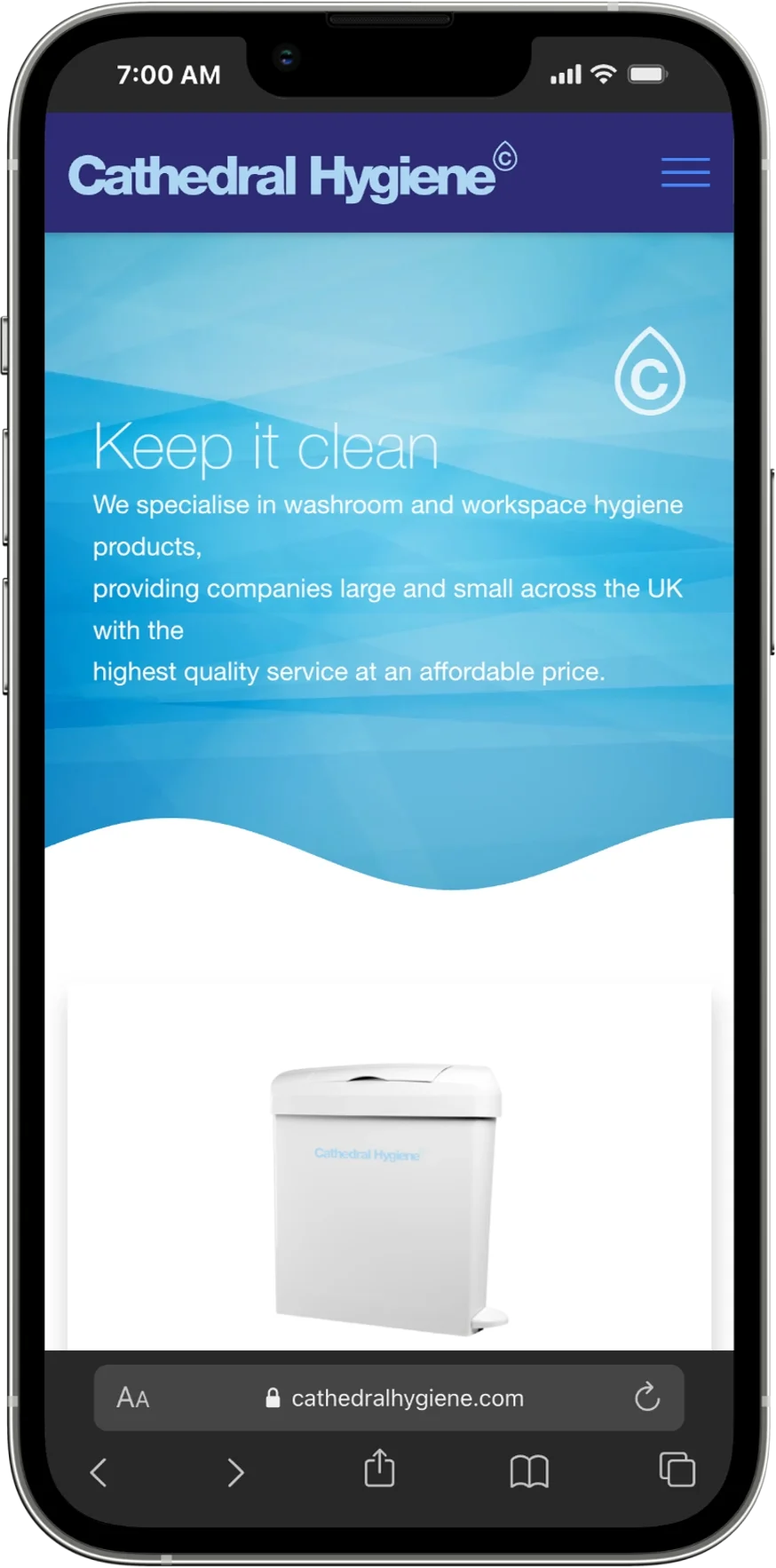 Cathedral Hygiene iPhone Mockup
