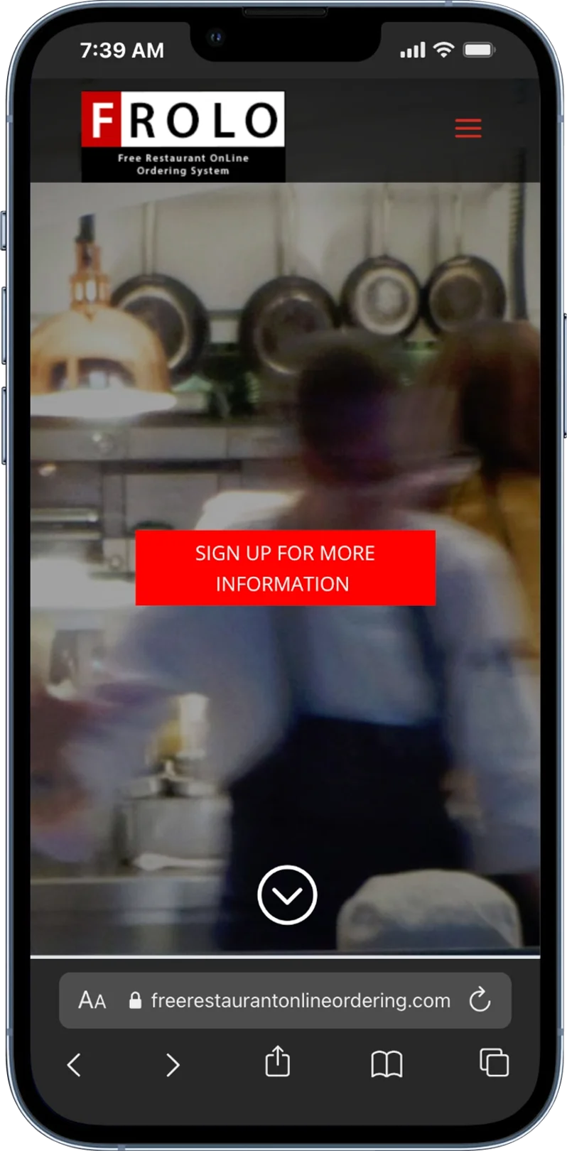 Free Restaurant Online Ordering iPhone Mockup