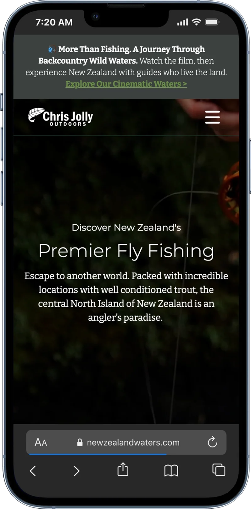 NZ Waters iPhone Mockup