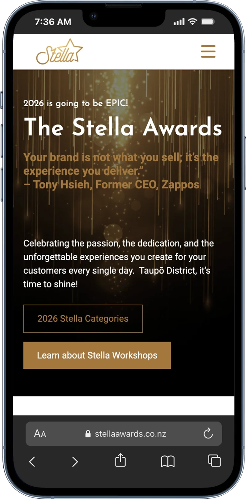Stella Awards iPhone Mockup