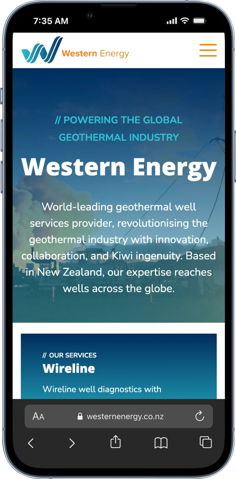 Western Energy iPhone Mockup